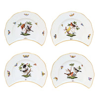 Herend "Rothschild Bird" Crescent Salad Plates (8)