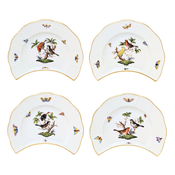 Herend "Rothschild Bird" Crescent Salad Plates (8)
