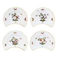 Herend "Rothschild Bird" Crescent Salad Plates (8)