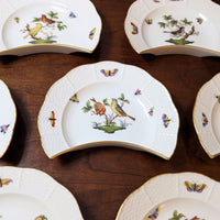 Herend "Rothschild Bird" Crescent Salad Plates (8)