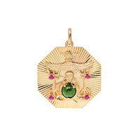 13K Gold 1950’s Jade & Ruby Buddha Pendant/Charm