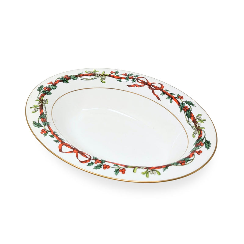 Royal Worcester "Holly Ribbons" Open Vegetable Bowl