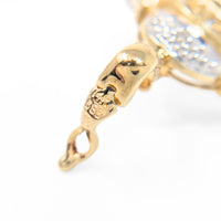 14K Two-Tone Gold Aquamarine & Diamond Greek Key Pendant