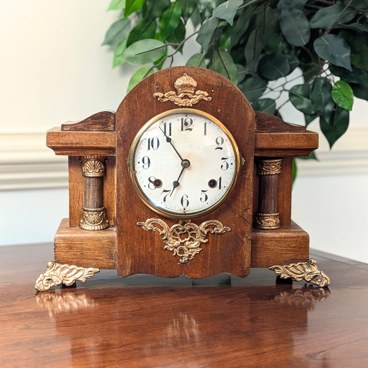 Waterbury 1912 Duarte 8-Day Maple Mantle Clock