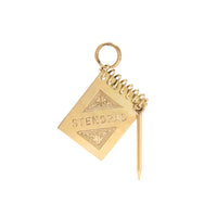American Charm Co 14K 1960’s Stenopad & Pen Secretary Charm