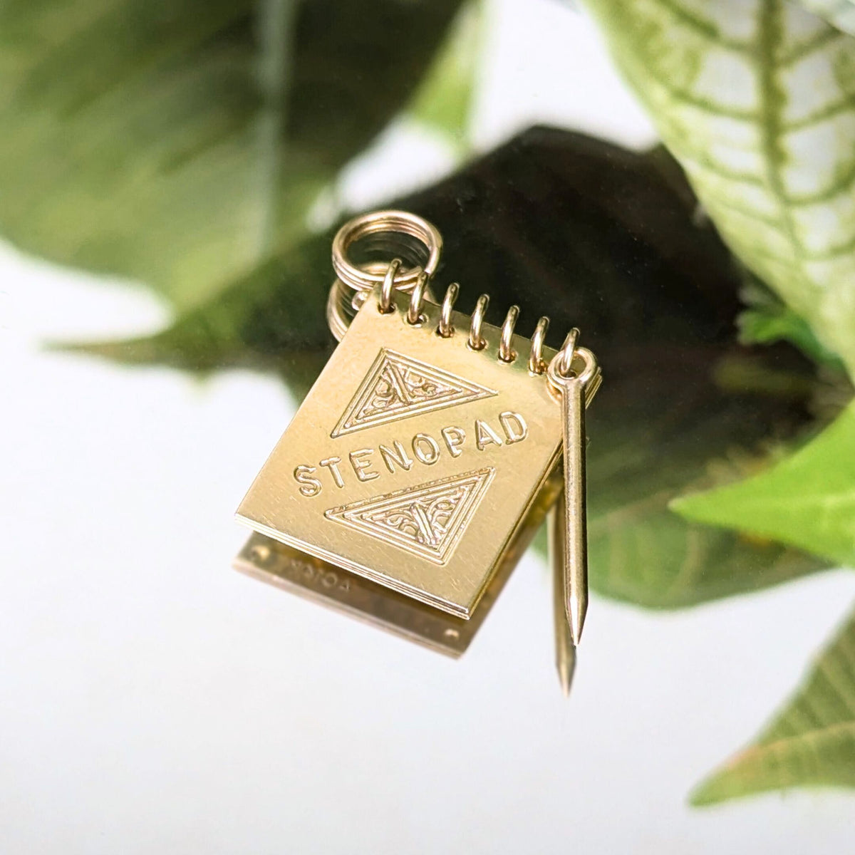 American Charm Co 14K 1960’s Stenopad & Pen Secretary Charm