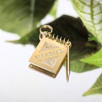 American Charm Co 14K 1960’s Stenopad & Pen Secretary Charm