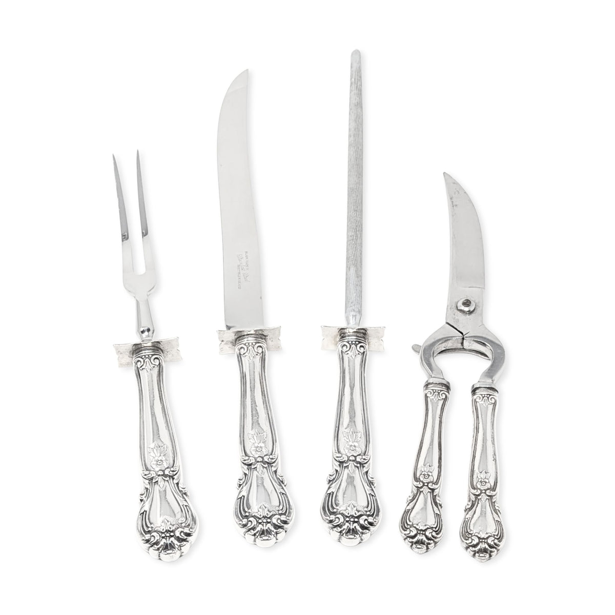 Web "Ancestry" Sterling Silver-Handled 4-piece Carving Set