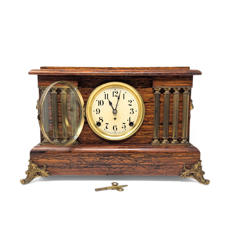 Seth Thomas 1880’s Adamantine 8-Day 8-Column Mantle Clock
