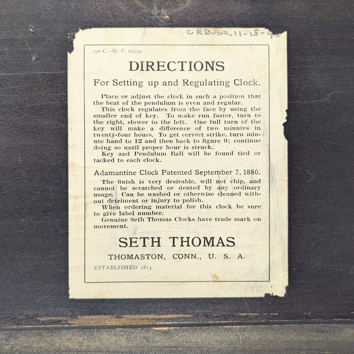 Seth Thomas 1880’s Adamantine 8-Day 8-Column Mantle Clock