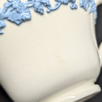 Wedgwood "Lavender on Cream" Plain Edge Footed Cups & Saucers (Pair)