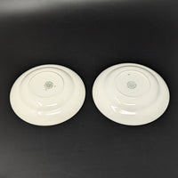 Wedgwood "Lavender on Cream" Plain Edge Footed Cups & Saucers (Pair)