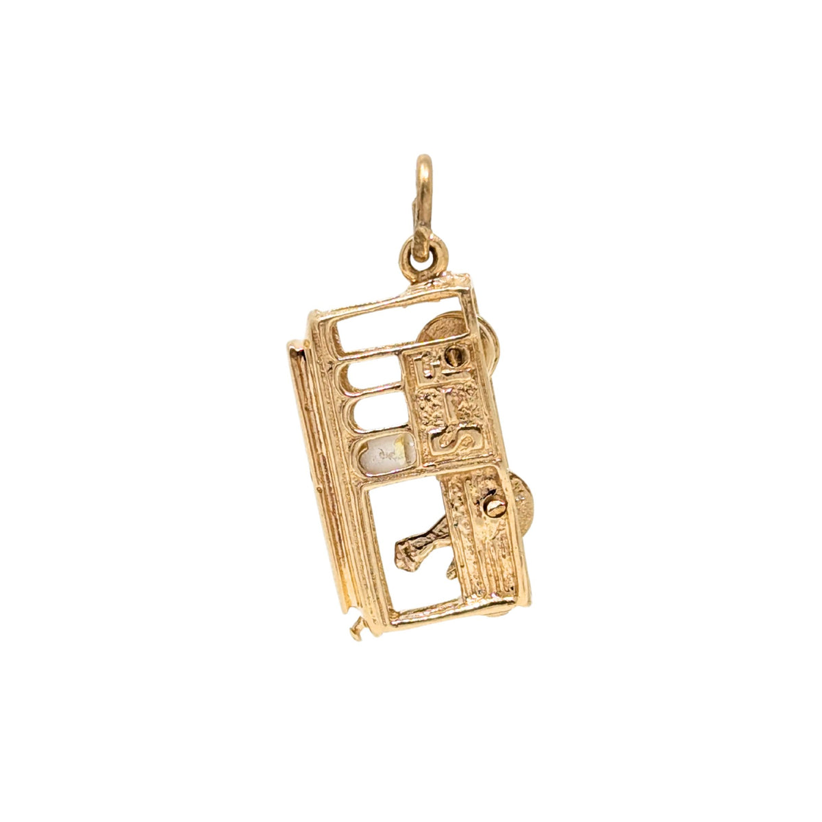 American Charm Co. 13K Gold San Francisco Cable Car/Trolly Moving Charm