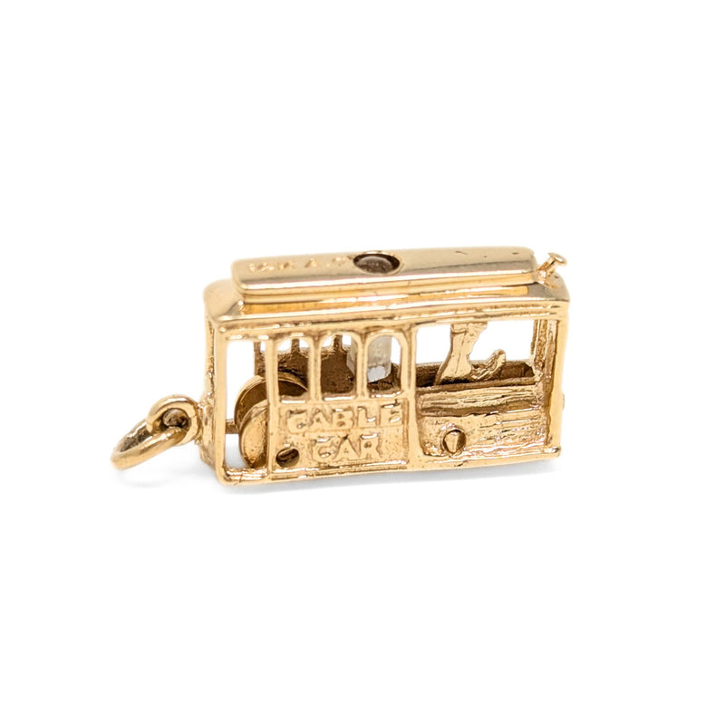 American Charm Co. 13K Gold San Francisco Cable Car/Trolly Moving Charm