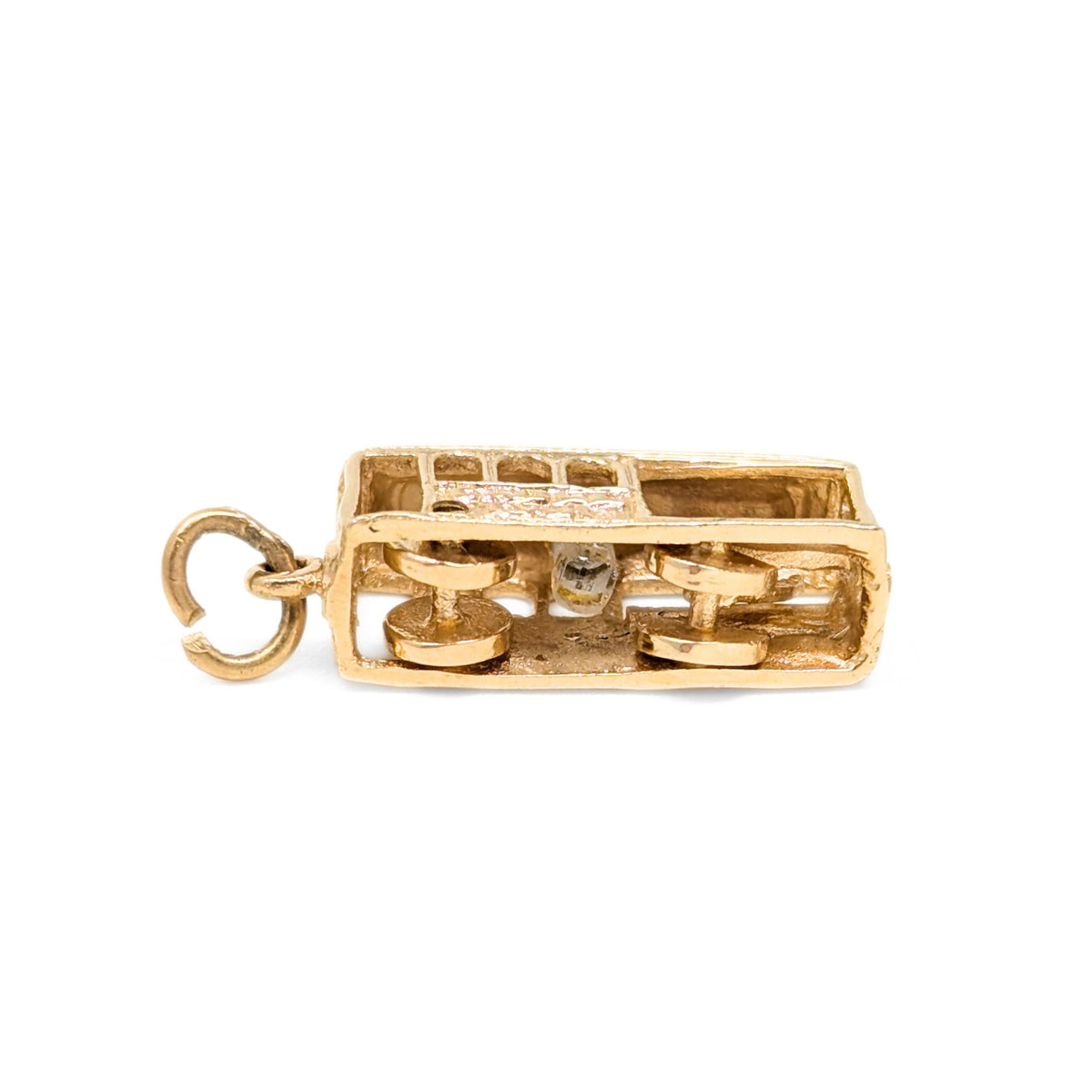 American Charm Co. 13K Gold San Francisco Cable Car/Trolly Moving Charm