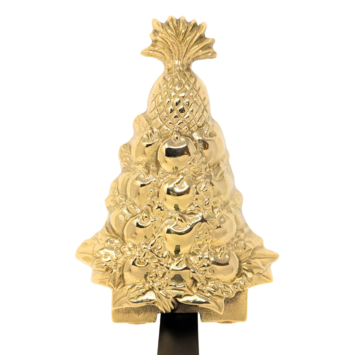 Virginia Metalcrafters Brass Pineapple / Fruit Christmas Tree Stocking Hanger