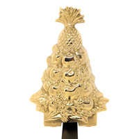 Virginia Metalcrafters Brass Pineapple / Fruit Christmas Tree Stocking Hanger