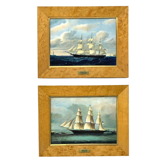Wedgwood Porcelain Clipper Ship Plaques "Sea Witch" & "Dashing Wave" (Pair)