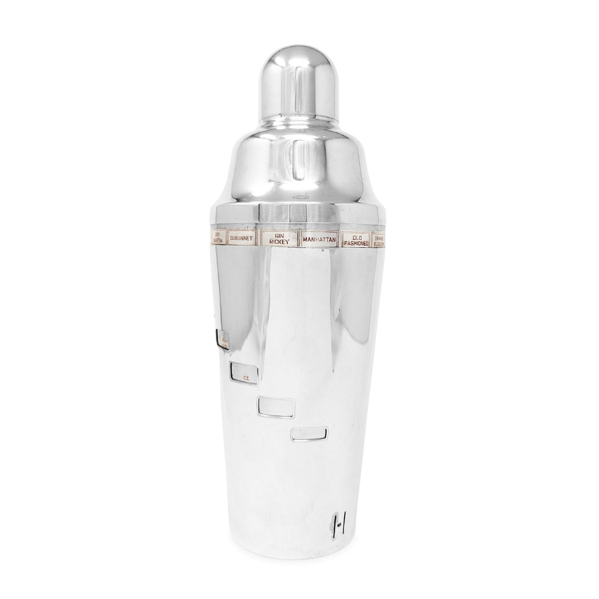 Napier "Tells You How" Dial A Drink Silverplate Cocktail Shaker ca. 1930