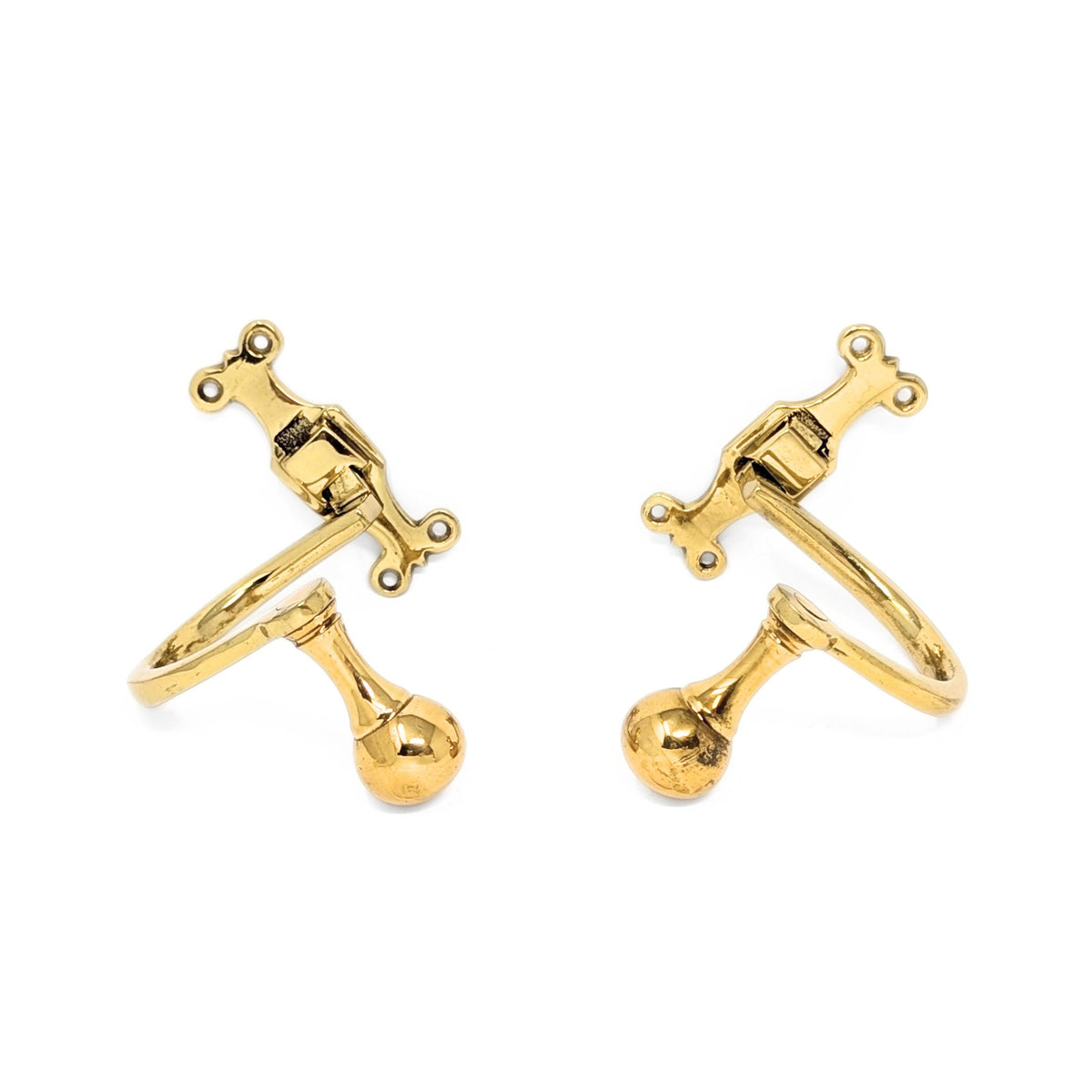 Virginia Metalcrafters CW16-05 Brass Fireplace Tool Jamb Hooks (2)