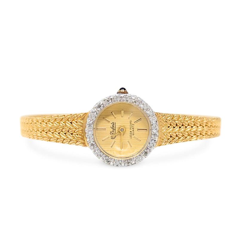 Lucien Piccard Dufonte Ladies' Diamond Bezel Quartz Watch W/ Box