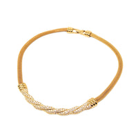 Swarovski Crystal Gold Tone Twist Necklace & Earrings Set