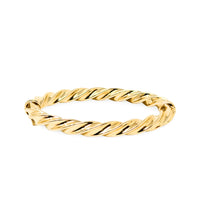 Milor Italian 18K Gold 7.5mm Twist Hinged 7” Bangle Bracelet