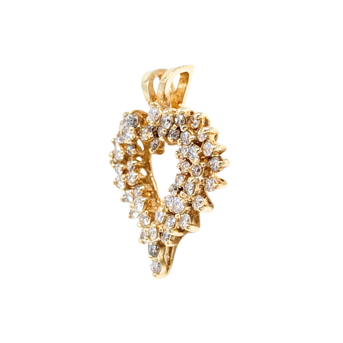 14K Gold 50 Diamond Heart Pendant