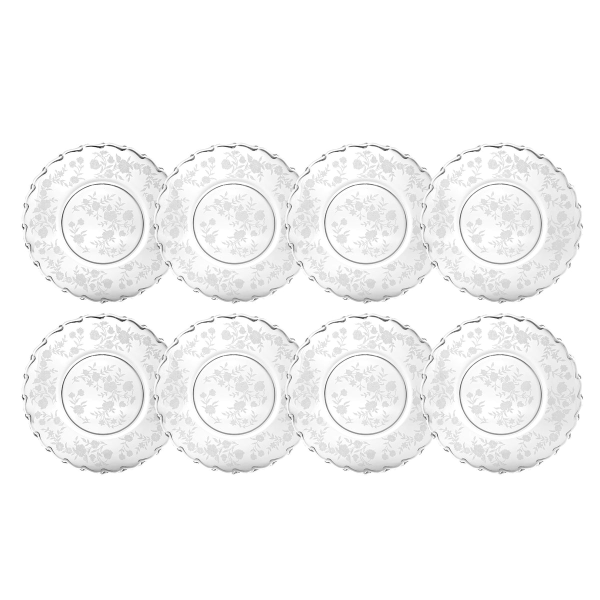 Fostoria "Bouquet" Luncheon Plates (Set of 8)