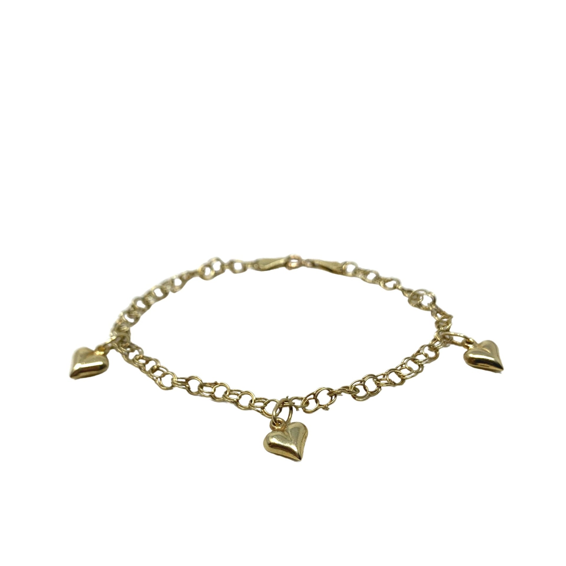 Vintage Solid 10k Yellow Gold Charm Bracelet 7.75 Inches 