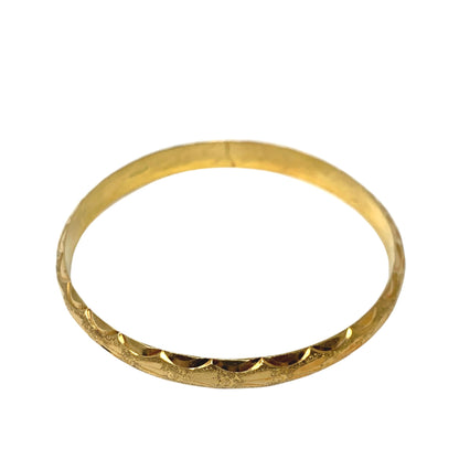 20K Gold Diamond Cut 8" Bangle Bracelet
