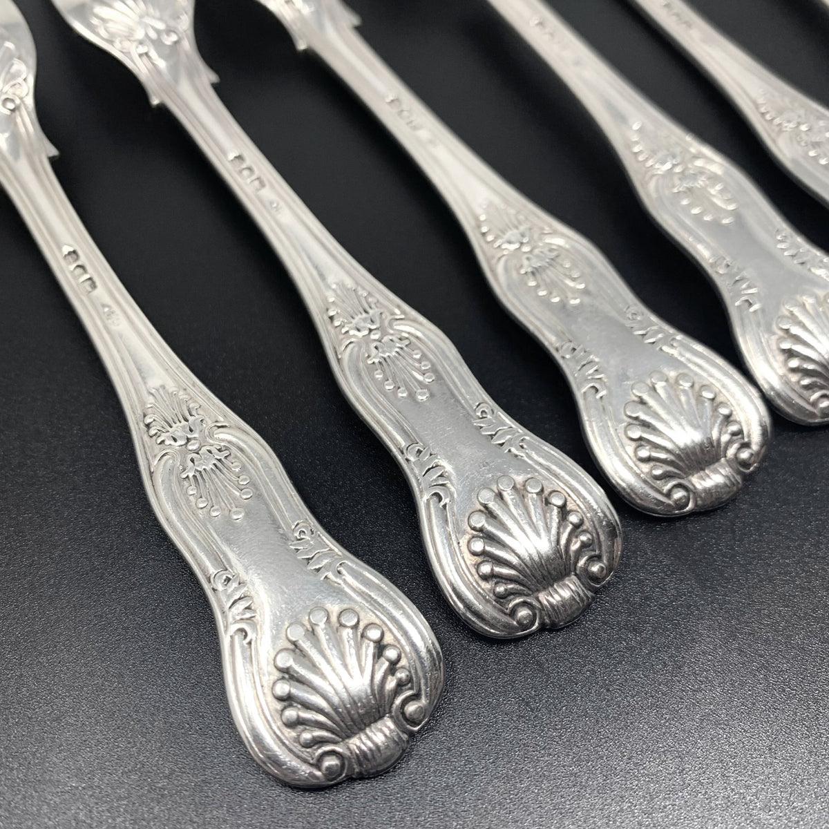 Charles Boyton Antique Sterling Kings 7 1/8" Luncheon Fork Set (11pcs)