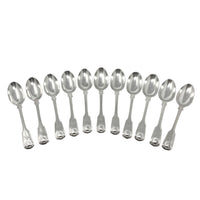 Henry Holland Antique Sterling Monogrammed Kings Dessert Spoon Set (11pcs)