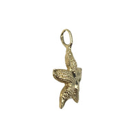 14K Diamond Cut & Textured Starfish Charm/ Pendant