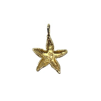 14K Diamond Cut & Textured Starfish Charm/ Pendant