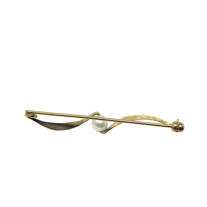 15K Yellow Gold Antique Pearl Pin