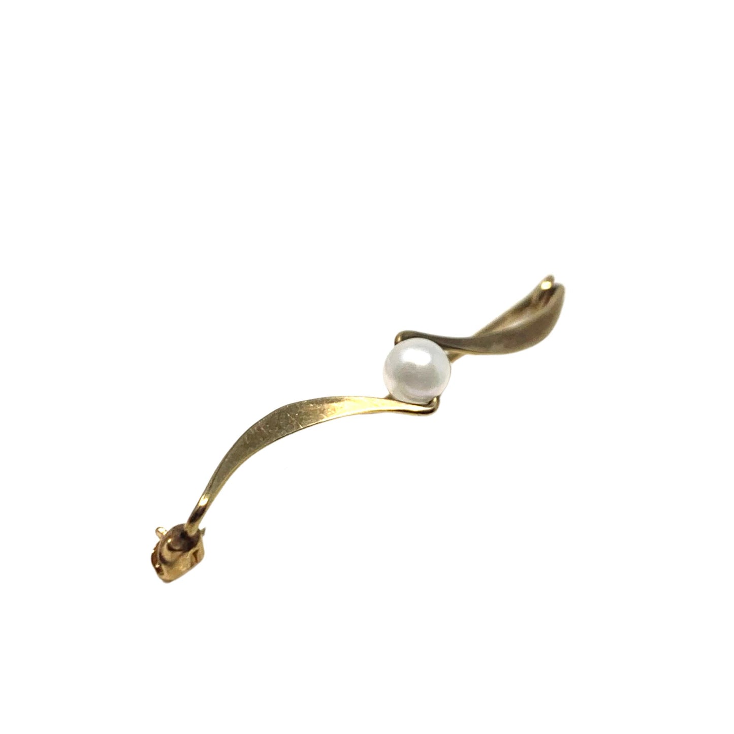 15K Yellow Gold Antique Pearl Pin