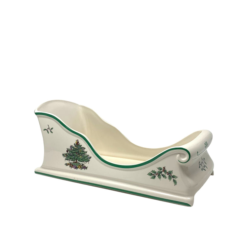 Spode "Christmas Tree" 13" Sleigh Centerpiece