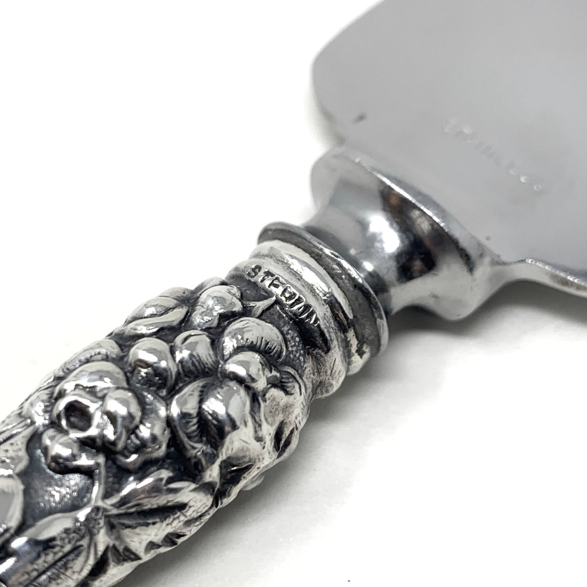 Monogrammed Server With Repoussé Sterling Silver Handle