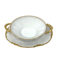 Jean Pouyat Limoges Saucer Tureen With Lid & Attached Underplate