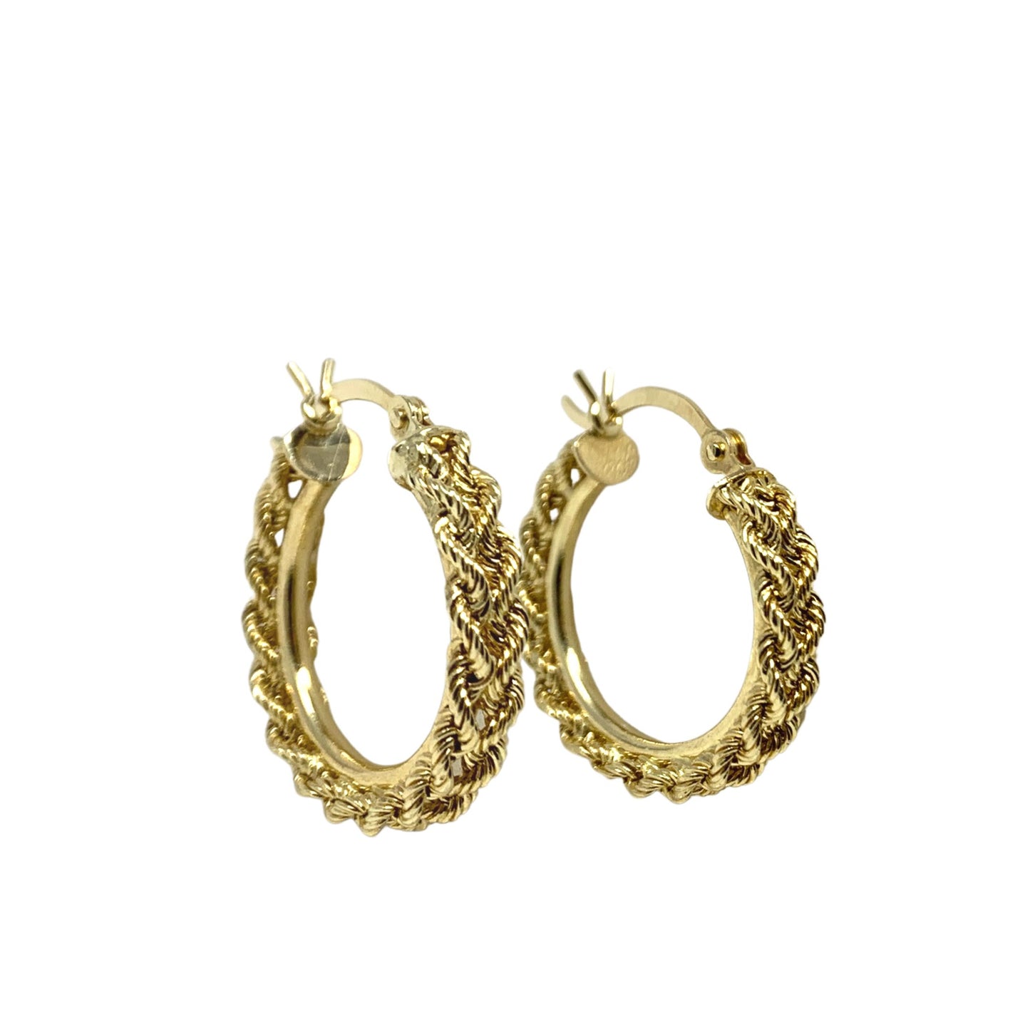 14K Gold 20mm Rope Hoop Earrings 2.0g – Goodman's Interiors & Antiques