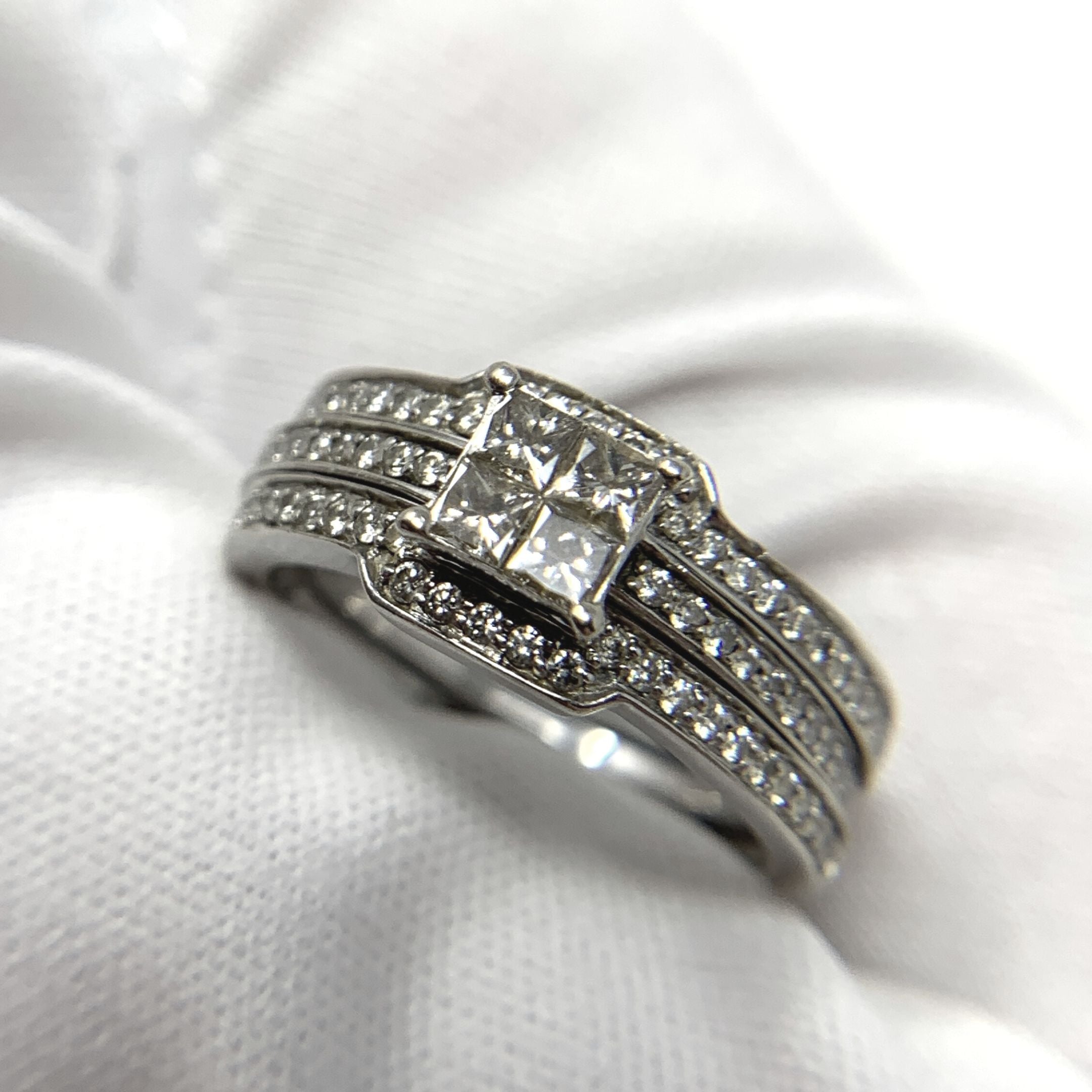 Jared 14K White Gold 80 Diamond Engagement Bridal Ring Set