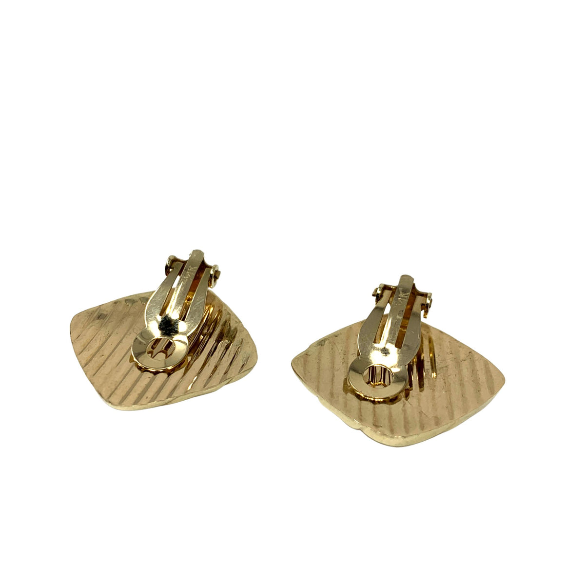 14K Gold Clip-On Button Pillow Earrings