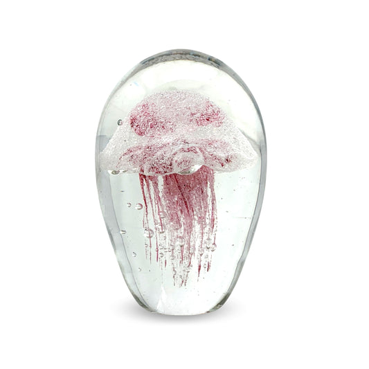 Moon Jellyfish Art Glass Paperweight
