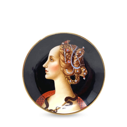 Small Portrait Plate of Simonetta Vespucci as Cleopatra