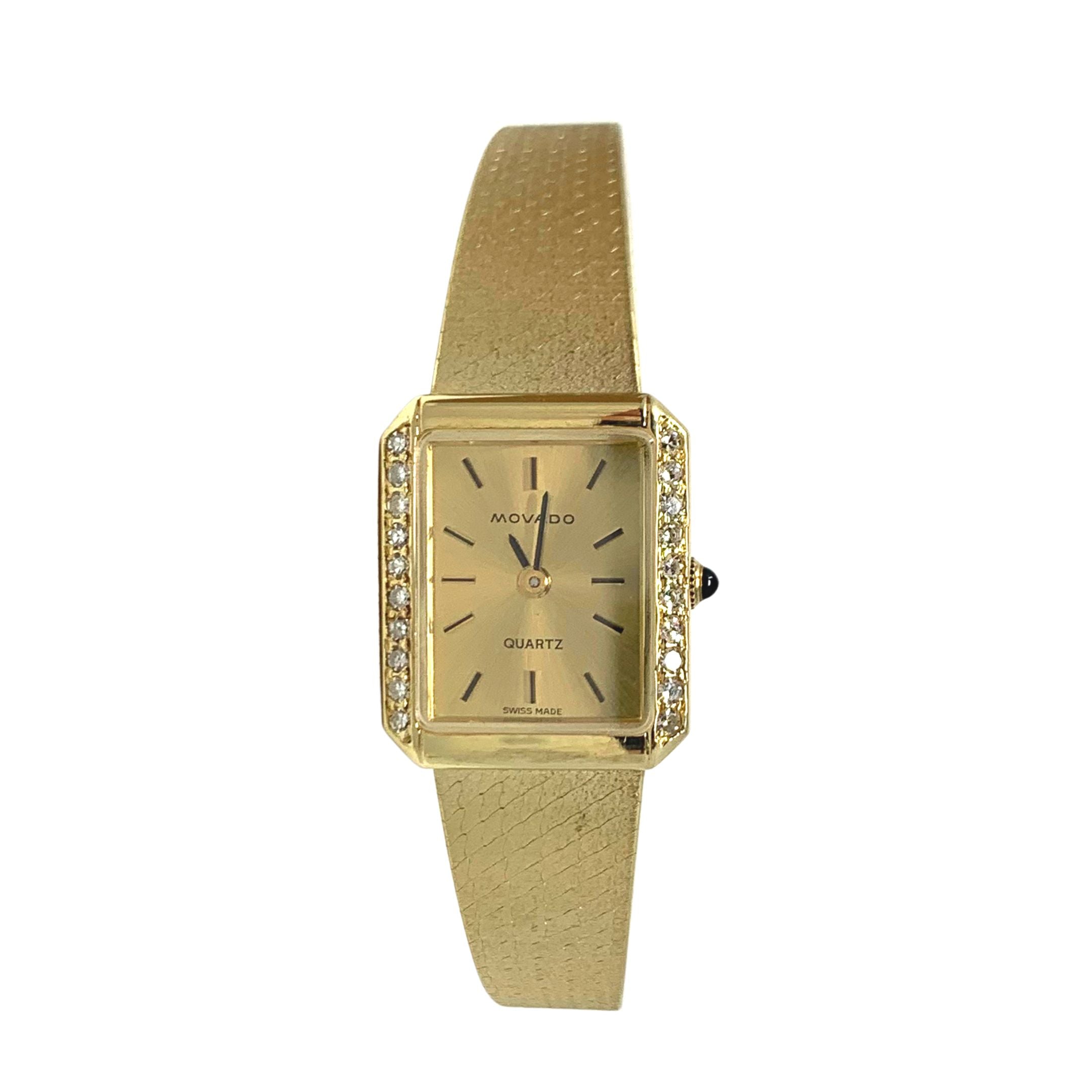 14K Gold & Diamond Movado Ladies Wristwatch – Goodman's Interiors ...
