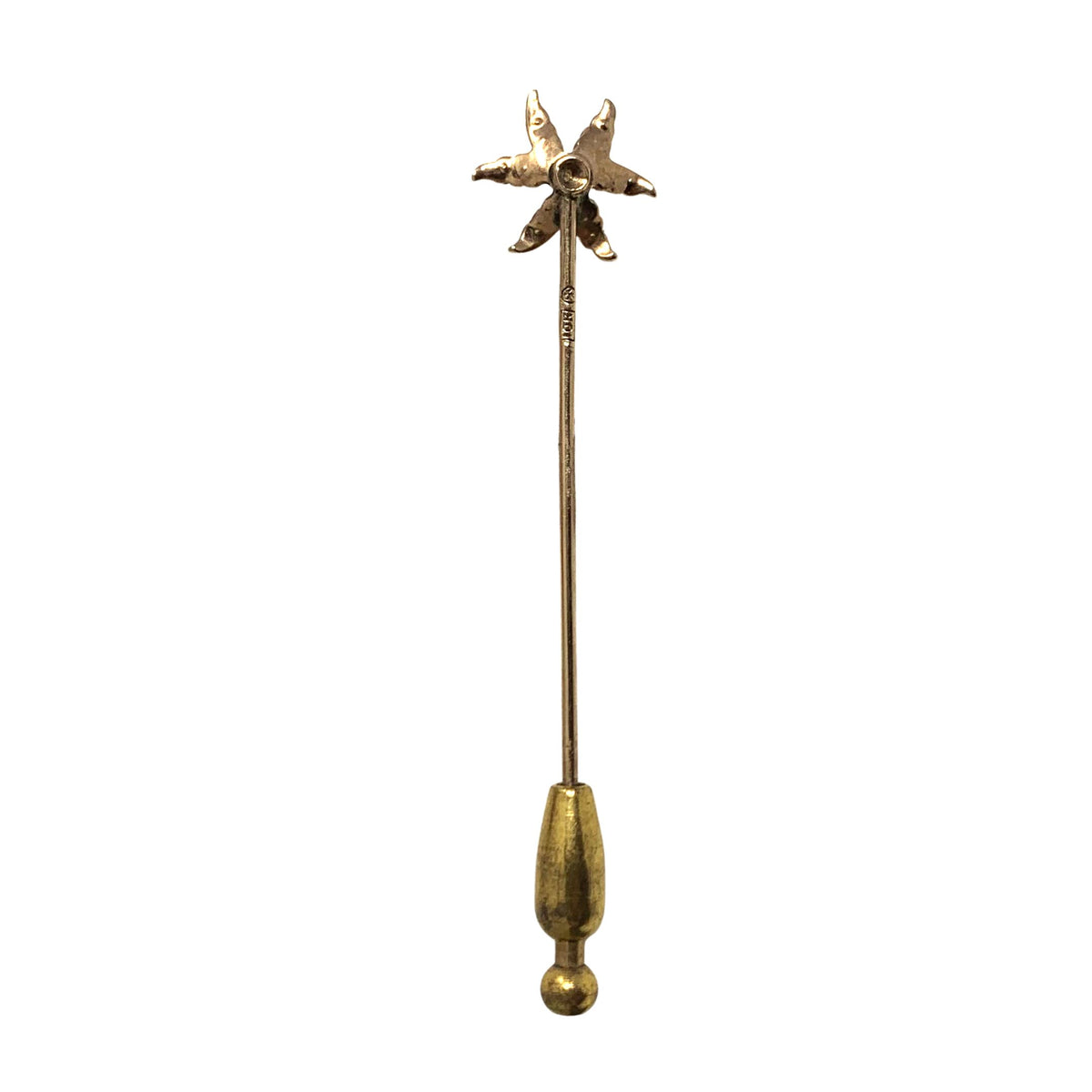 10K Gold Pearl Star Stick Pin