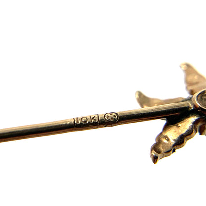 10K Gold Pearl Star Stick Pin
