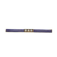 14K Gold Art Deco Lapis & Pearl Pin