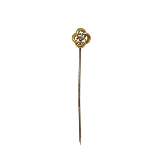 10K Diamond Flower Stick Pin